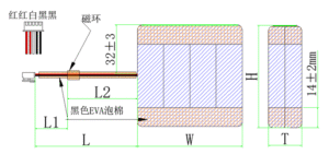4S2P 18650バッテリーパック寸法