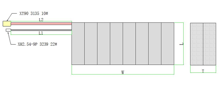 8S2P 21700 battery pack dimension