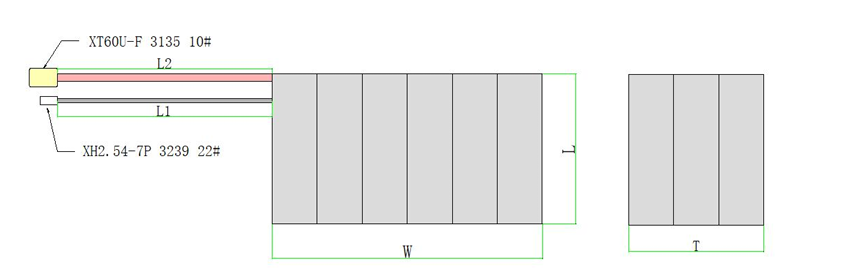 6S3P 21700 battery pack dimension