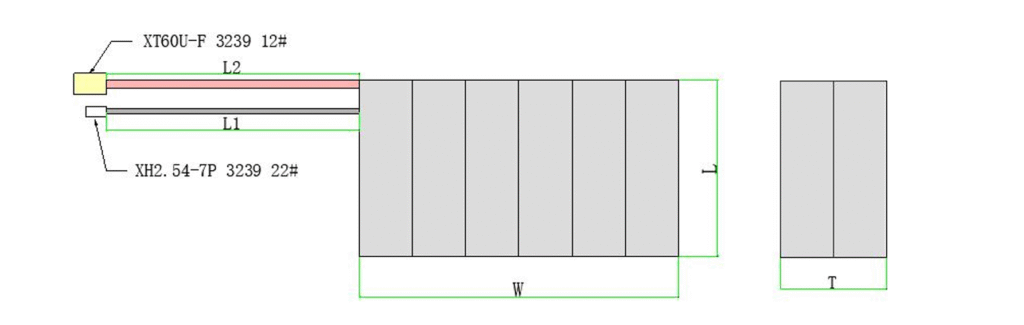 6S2P 21700 battery pack dimension