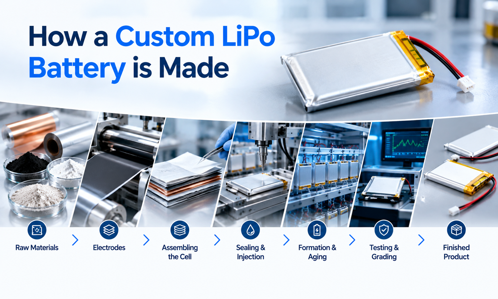 how a custom lipo battery is made