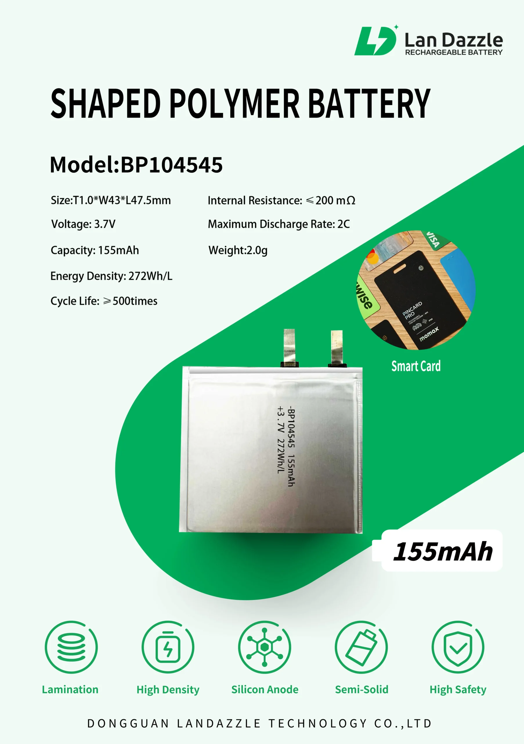 BP104545 ultra thin battery