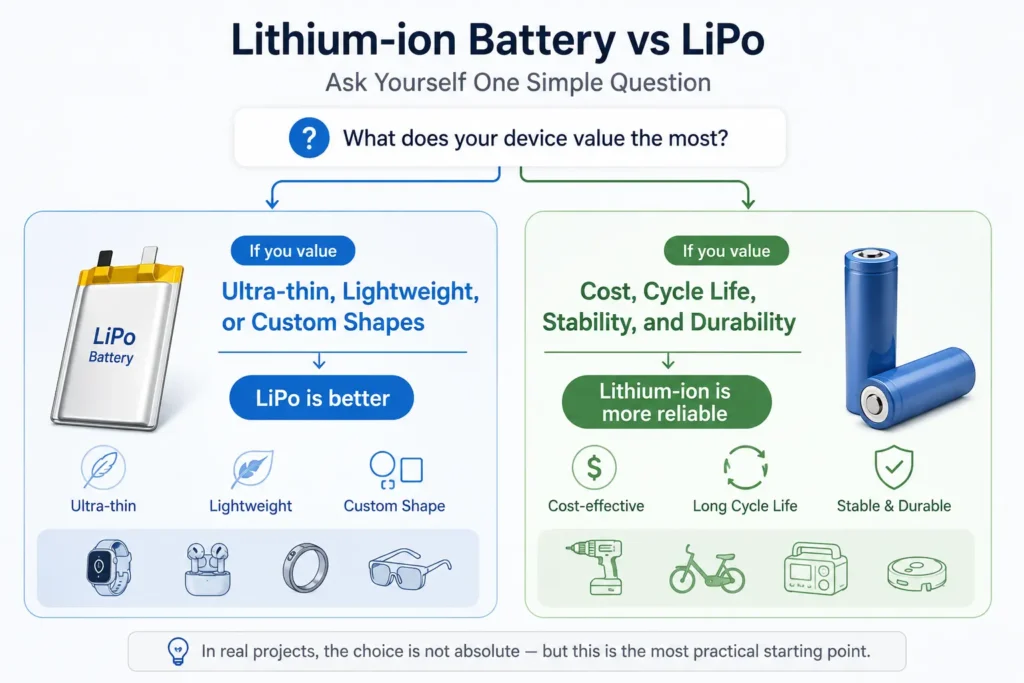 Lithium ion Battery vs Lipo: How to Choose the Right One 2 choice between lipo battery and lithium ion battery