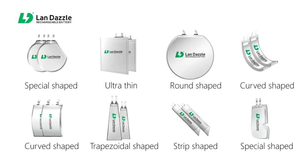 Custom-Shaped Battery for Medical Devices 7 irregular size batteries