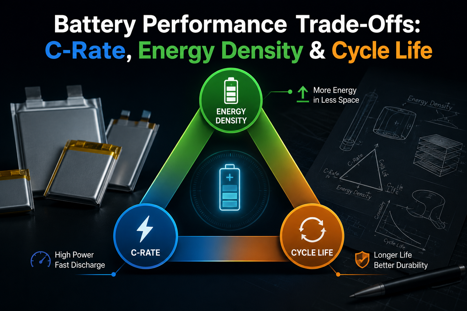 Battery Trade-Offs C-Rate, Energy Density Cycle Life