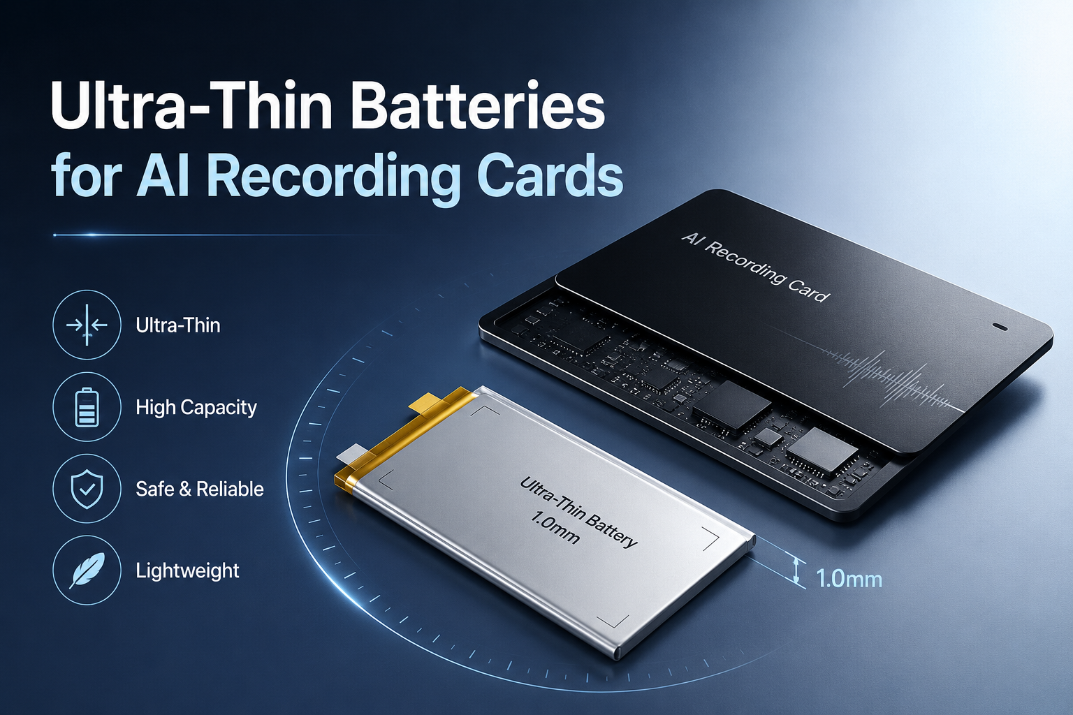 Ultra-Thin Batteries for AI Recording Cards