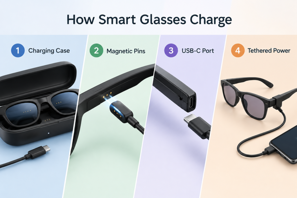 how are smart glasses charged