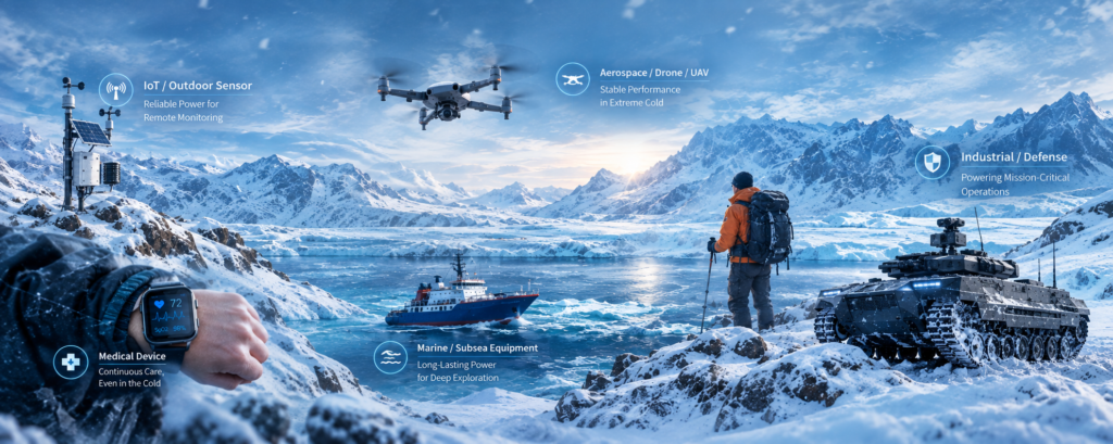 How much capacity does a lithium battery retain at -20°C / -40°C? 2 low temperature battery application