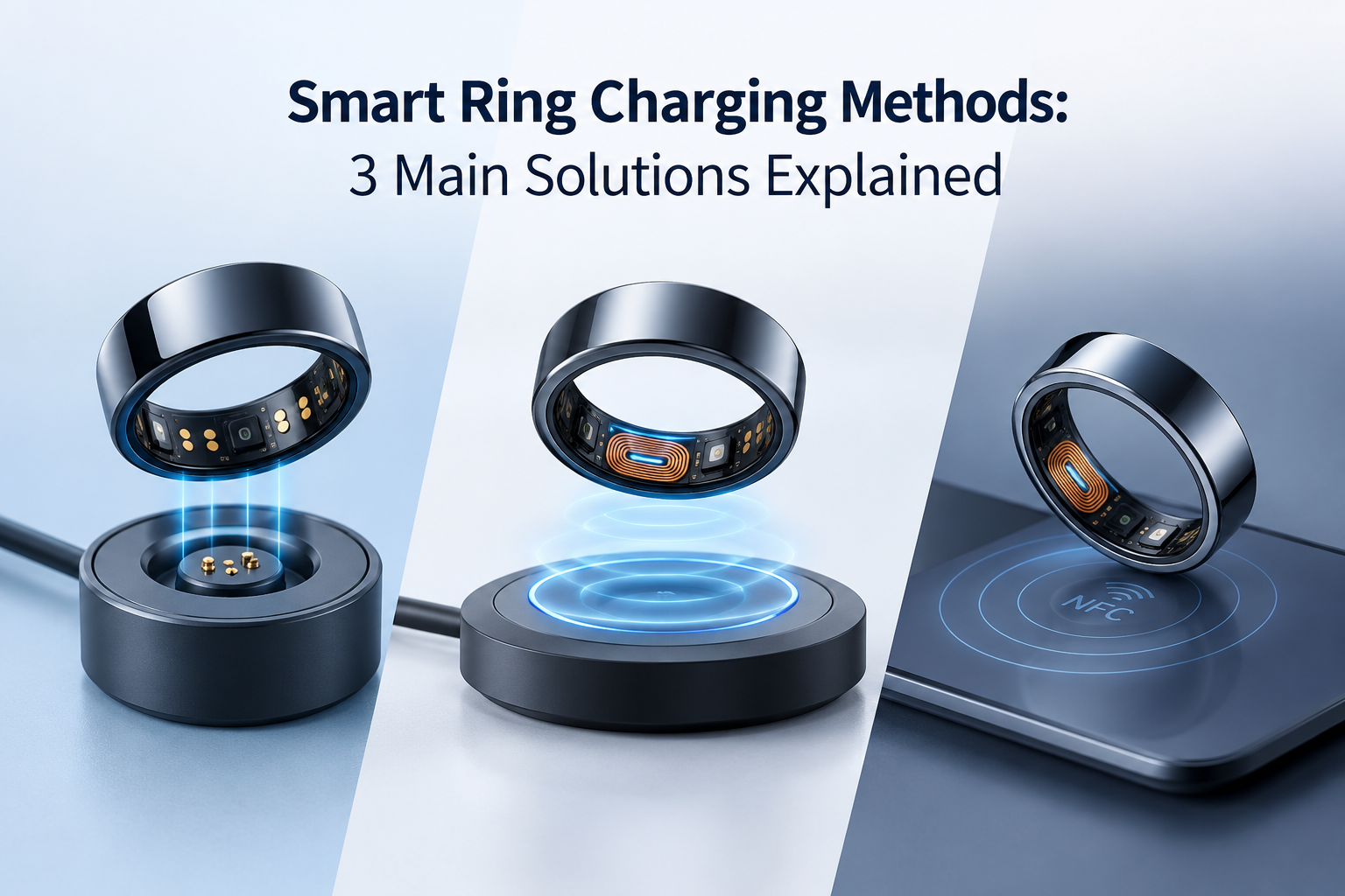 three smart ring charging methods