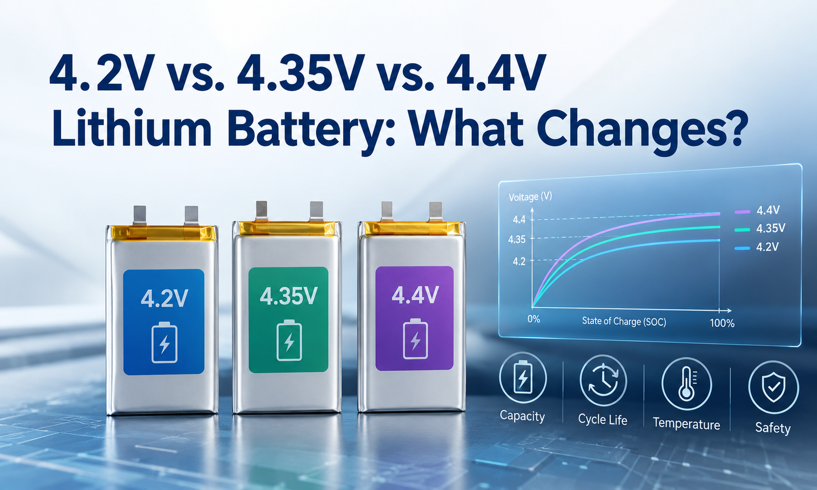 4.2V vs 4.35V vs 4.4V lithium battery